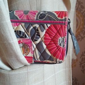 Vera Bradley wallet floral red pink gray